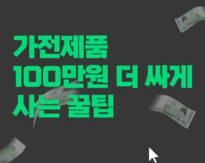 Read more about the article 가전제품 100만원 더 싸게 사는 꿀팁